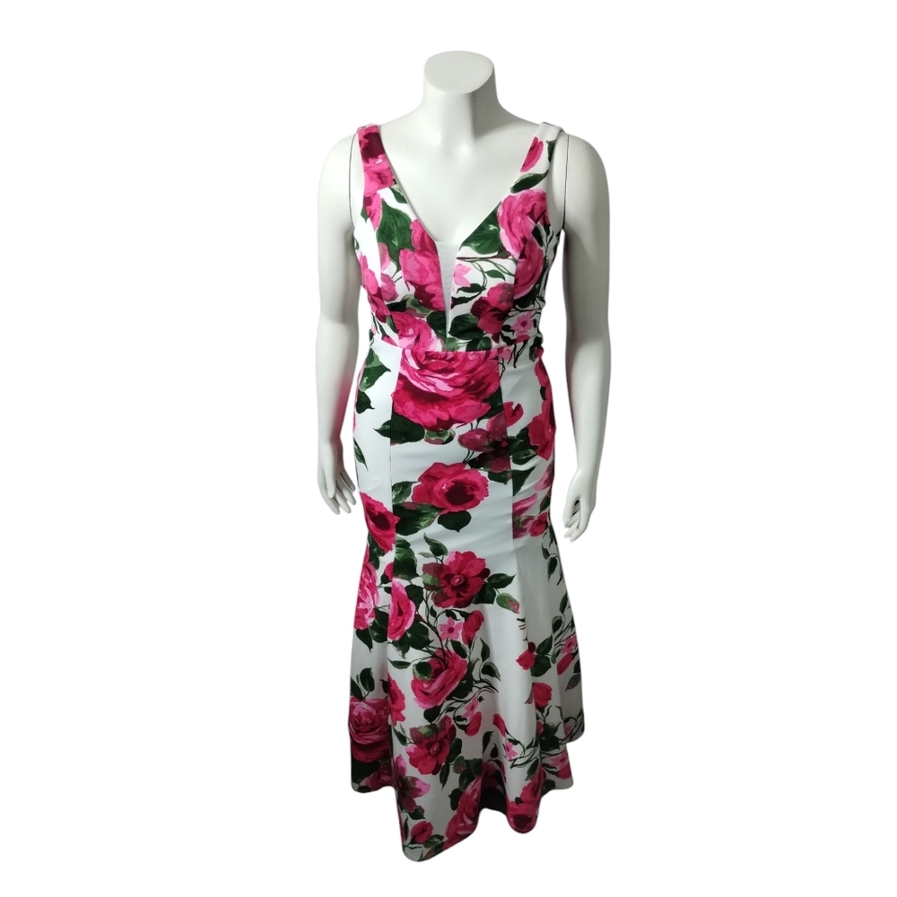 B. Smart Womens Elegant Rosette Prom Formal Coquette Mermaid Maxi Dress Size 7/8